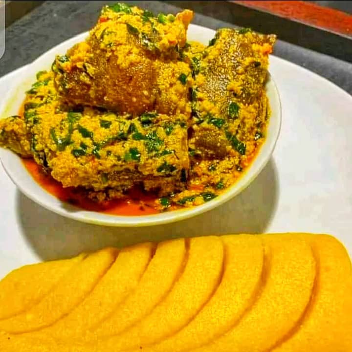 Egusi Soup and gari